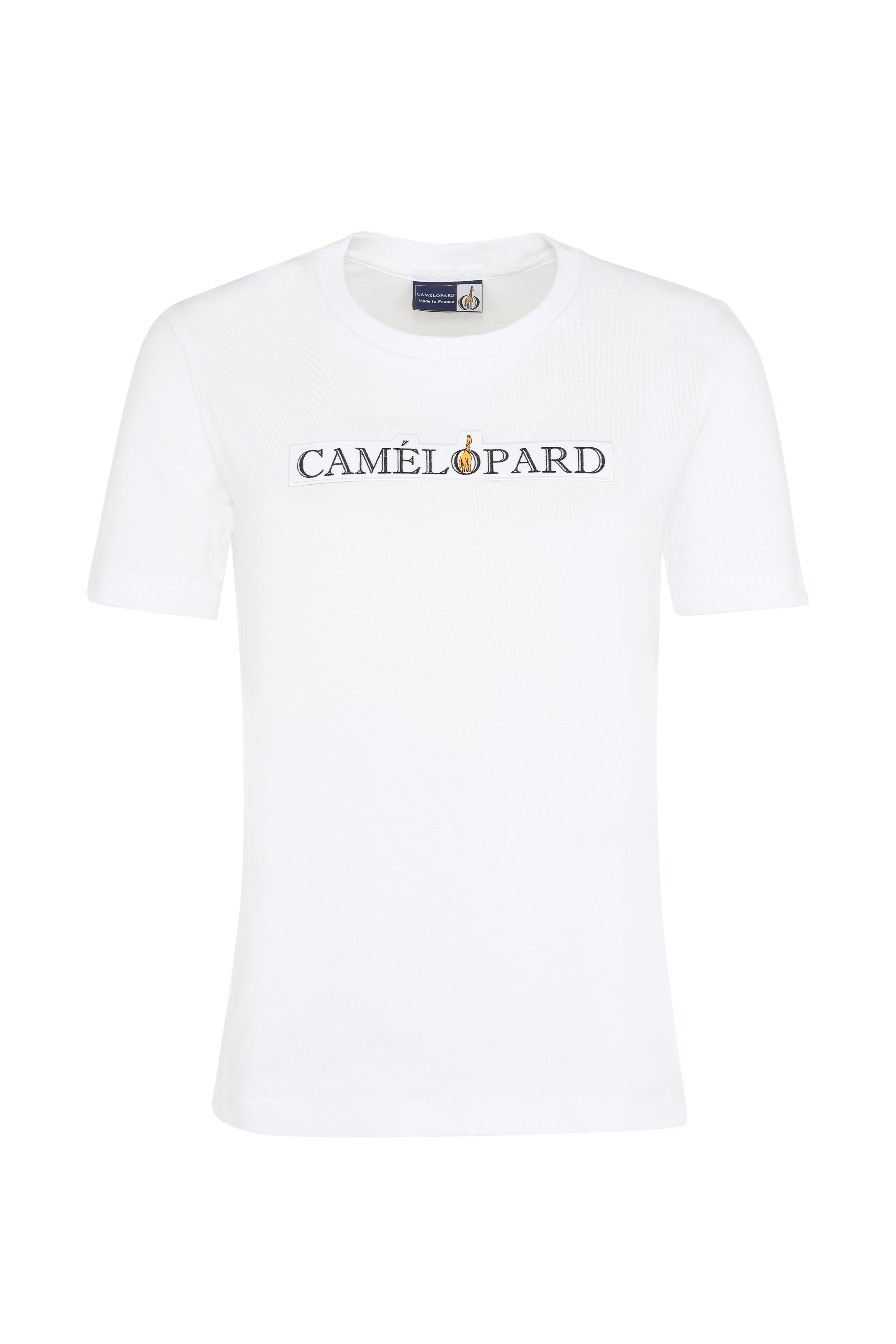 Women's white cotton T-shirt Made In France - Embroidered logo
