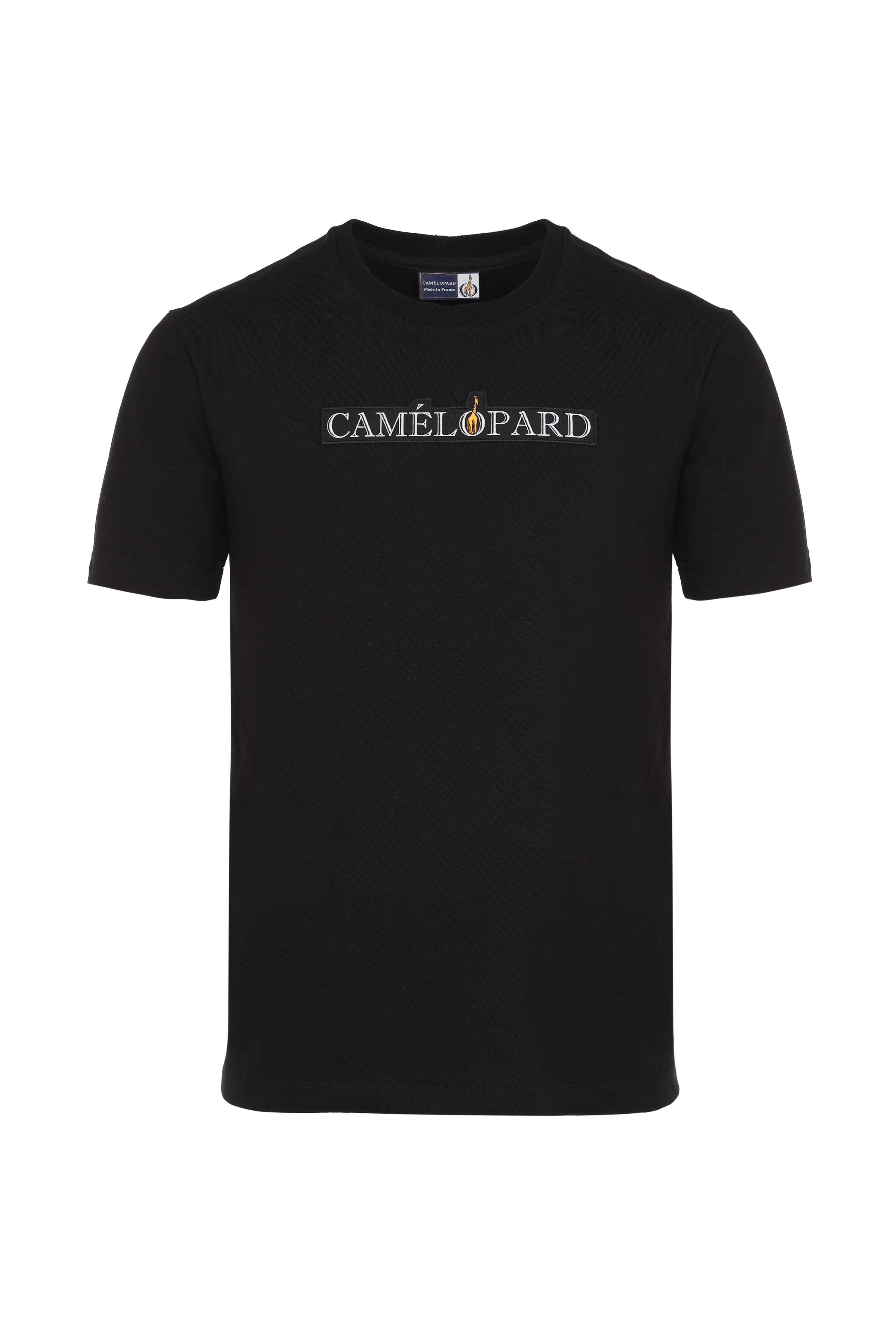Men's black cotton t-shirt Made In France - Embroidered logo