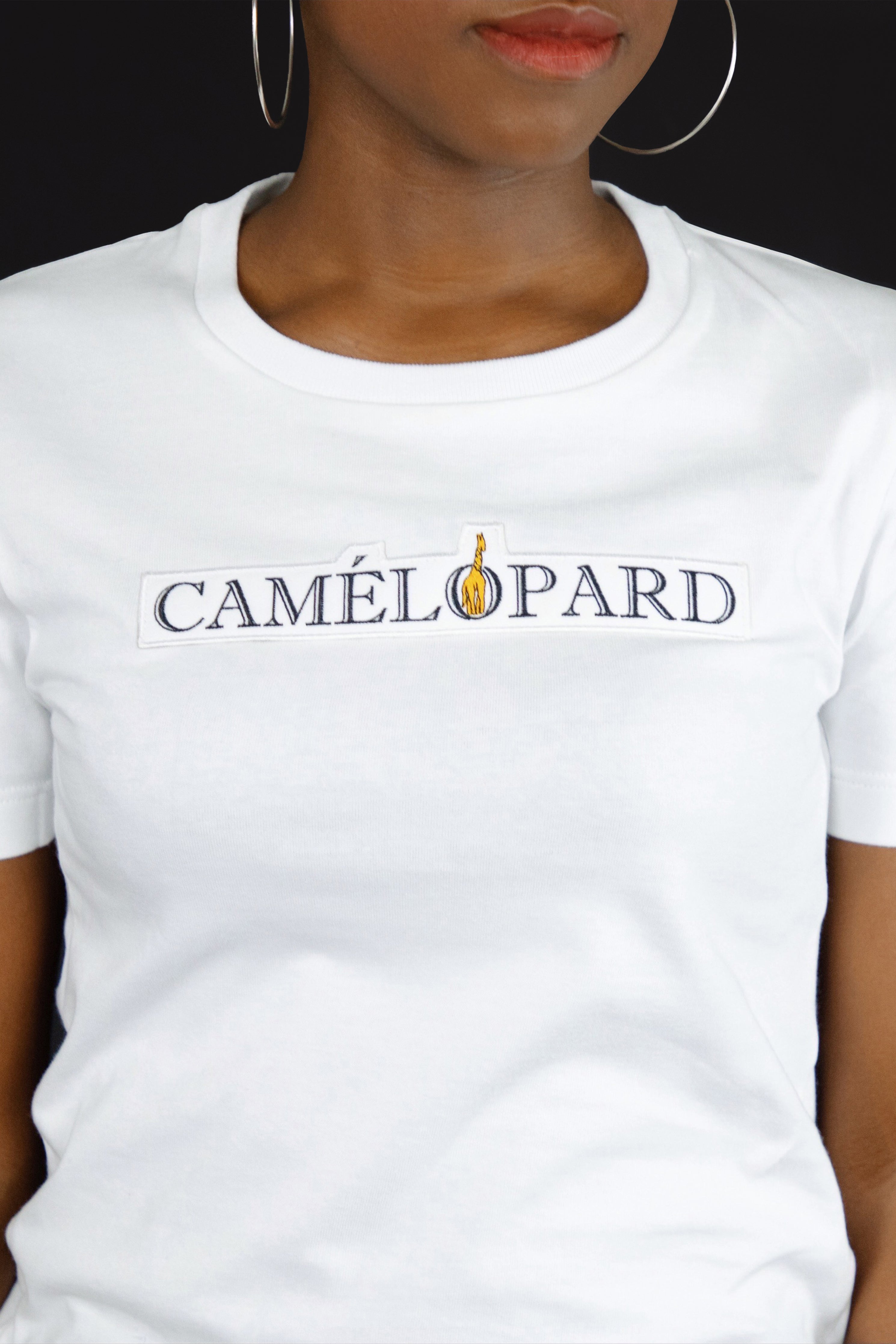 T-shirt femme blanc en coton Made In France - Logo brodé