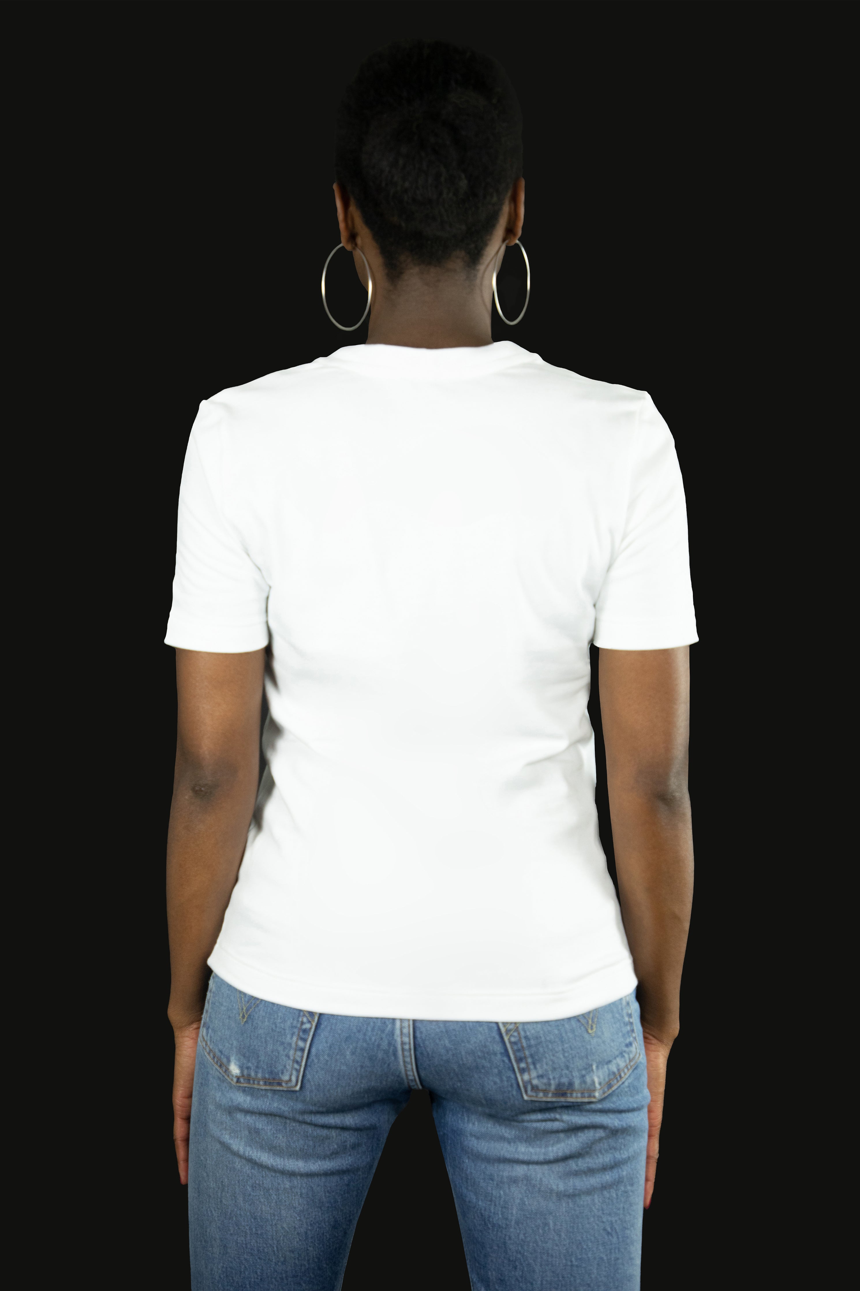 T-shirt femme blanc en coton Made In France - Logo brodé