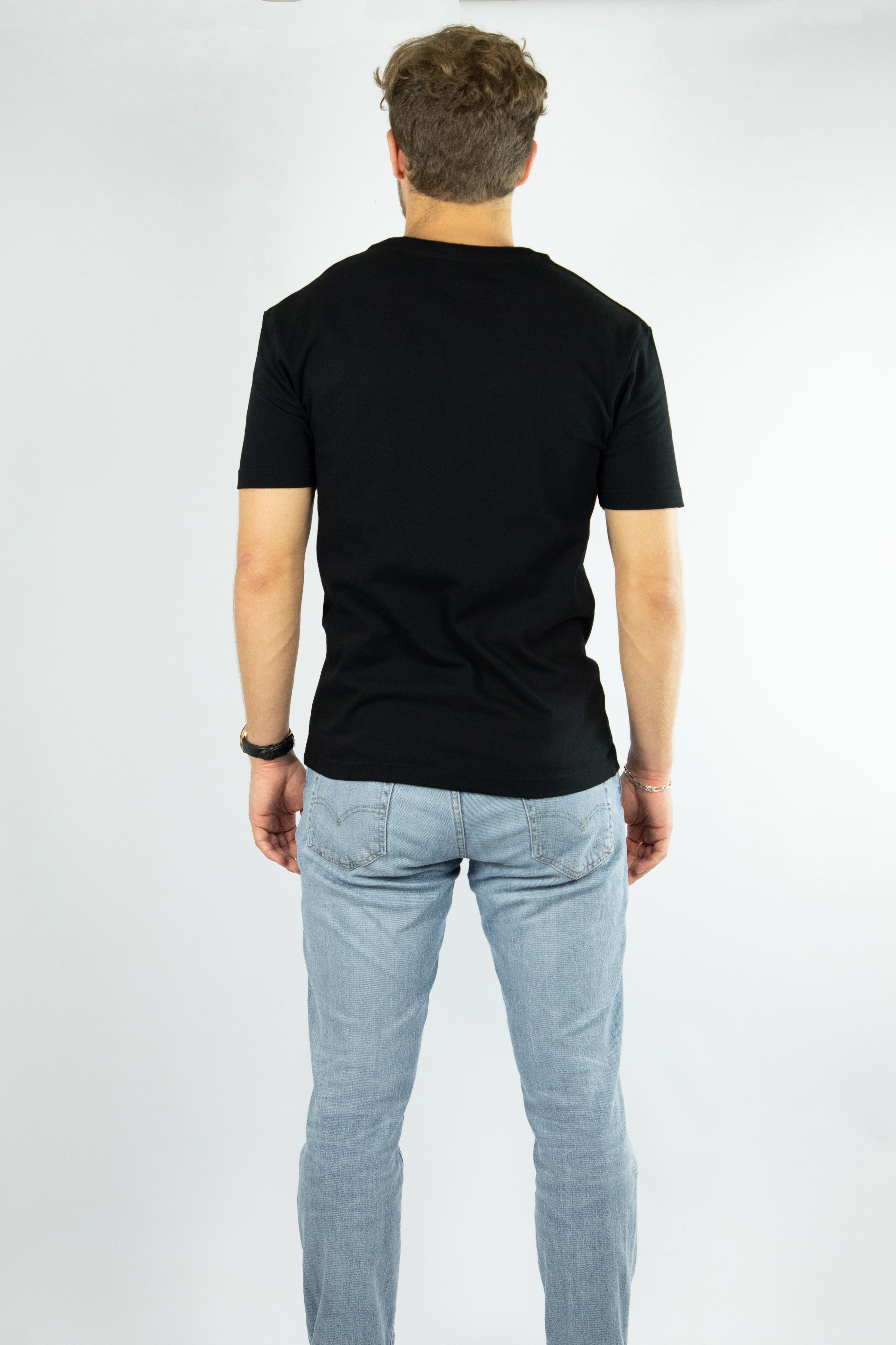 Men's black cotton t-shirt Made In France - embroidered giraffe